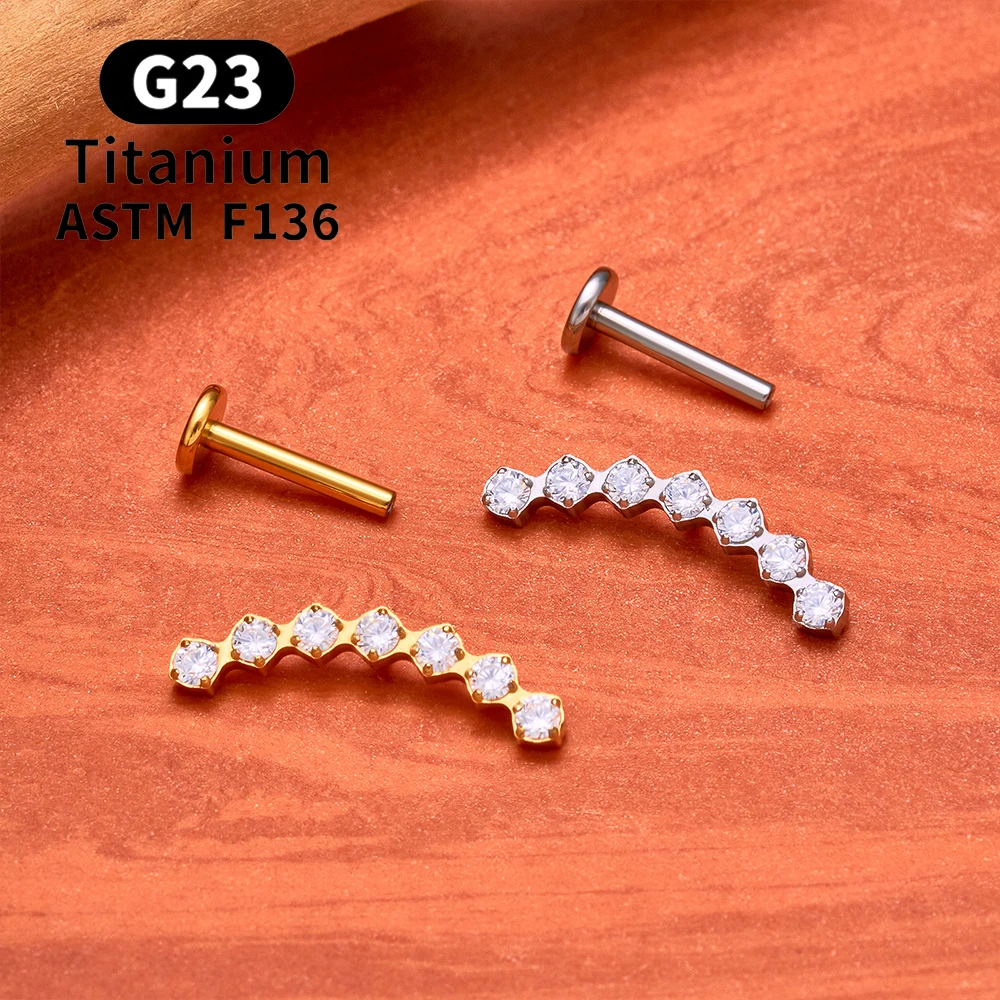 ASTM F136 Titan Tiny Trinity CZ Blumen-Labret-Stud 16G Knorpel-Ohrring Nasen-, Lippen-, Tragus-, Conch-, Helix-, Ohrläppchen-Piercing-Schmuck – Detail 11