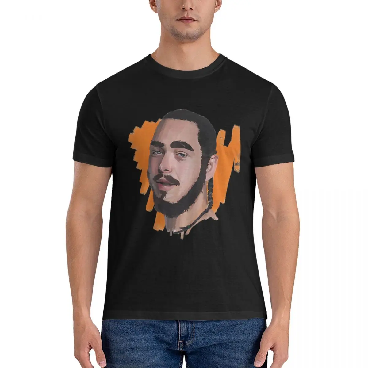 Men T Shirts Malone Featuring Shelton Novelty Tee Shirt Short Sleeve Round Collar T-Shirt 100% Cotton Graphic Printed Clothing