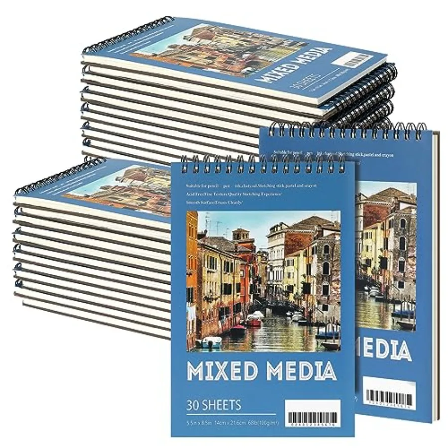 

40 Pcs 5.5'' x 8.5'' Top Spiral Bound Sketch Book 30 Sheet Each 68lb/100gsm,Sketching Drawing Pad Bulk Artist Sketch Pad Drawin