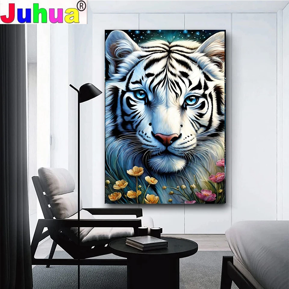 diamond art Tiger DIY full diamond mosaic embroidery Animal King Picture Paintings New 2024 for Jewelry cross stitch Home Decor
