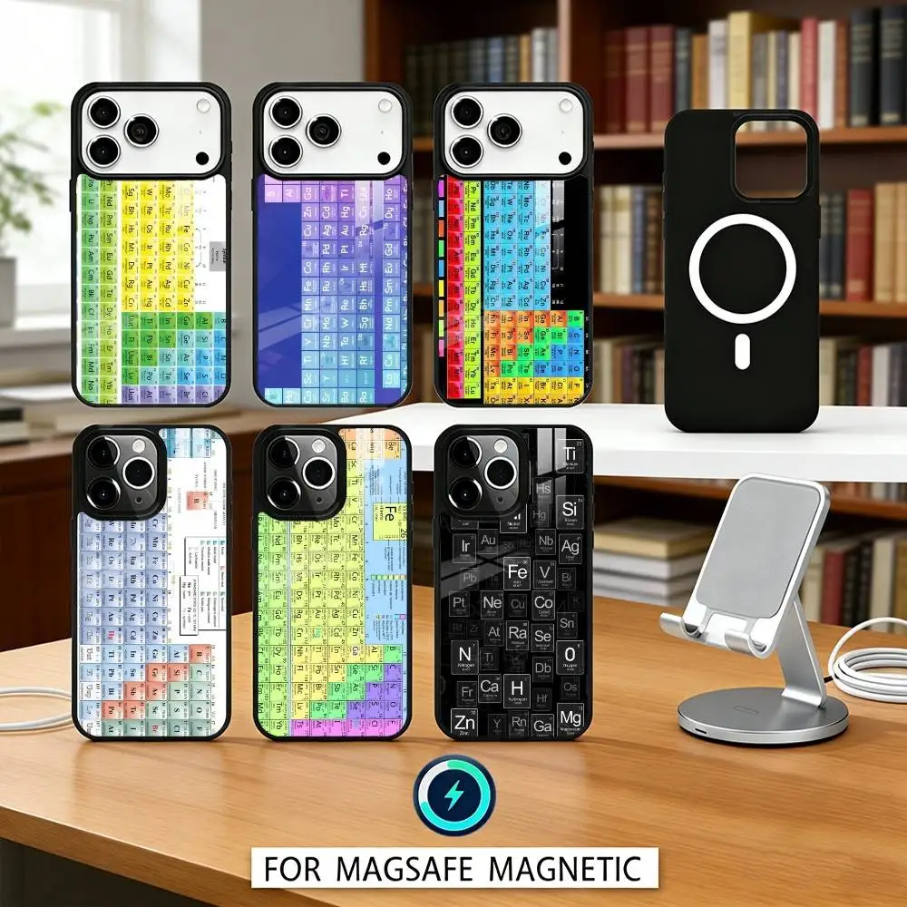 

P-Periodic T-Table Of Elements Phone Case For iPhone17,16,15,14,13,12,Pro,Max,Magnetic For Magsafe Wireless Charging