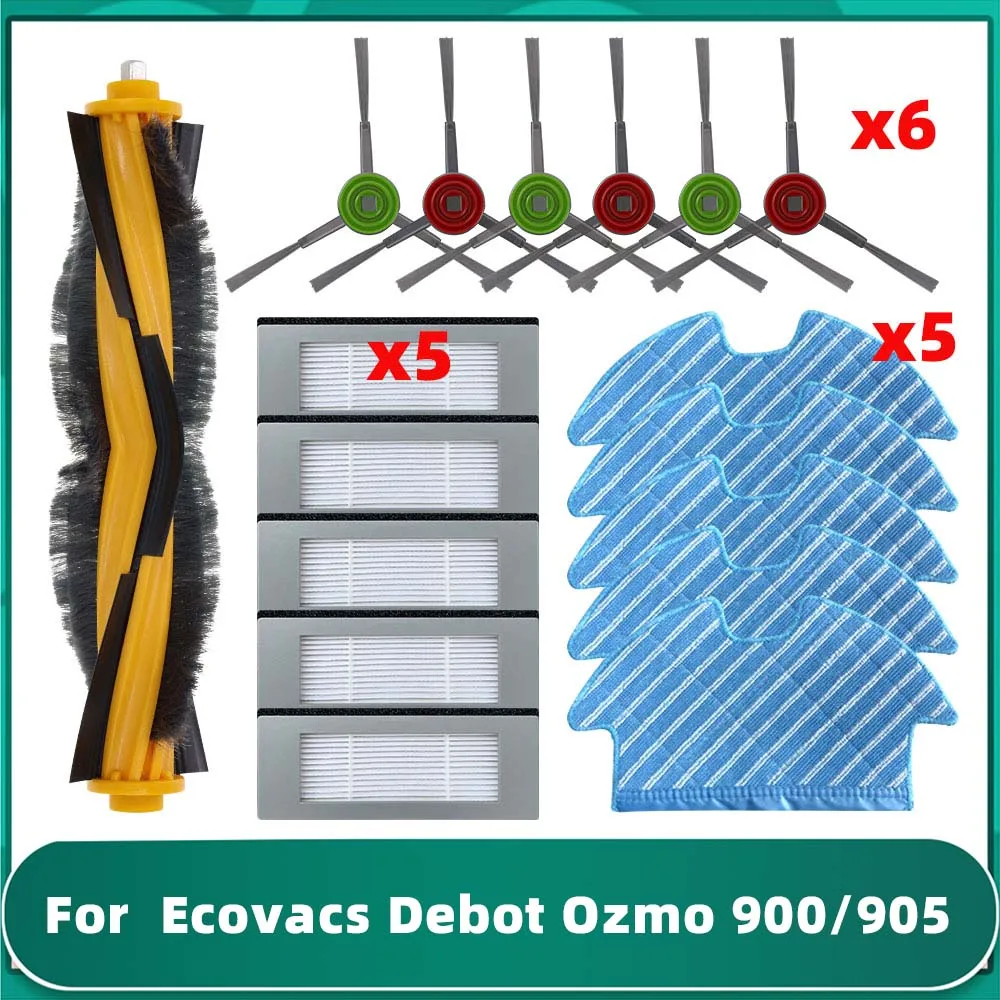 Compatible For Ecovacs Debot OZMO 900 DN55 905 Roller Side Brush Filter Mop Cloths Robotic Vacuum Cleaner Accessories