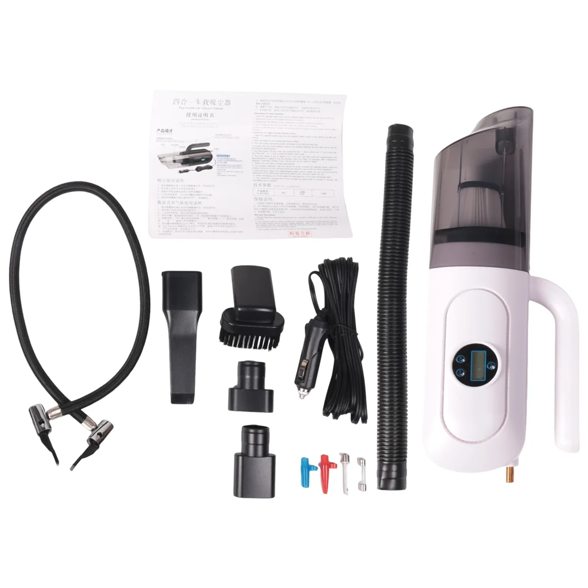 4 in 1 250W 25000PA Handheld Vacuum Cleaner with LED Light Powerful Vacuum Cleaner Wet&Dry Use for Auto Car