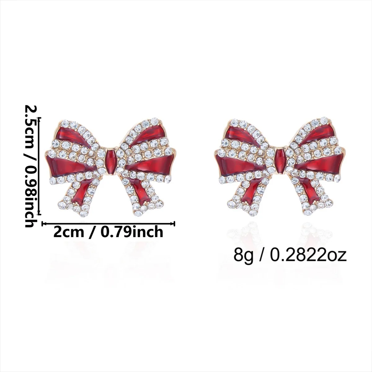 Weihnachts-Strass-Stern-Weihnachtsmann-Ohrhänger für Damen, modische rote Schleifen-Weihnachtsstangen-Weinglas-Socken-Ohrringe, Neujahrs-Schmuck – Detail 38