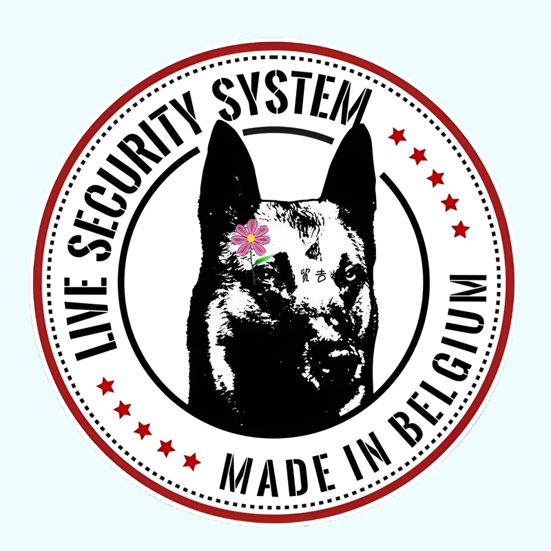 

Creative Belgium Made on-site Security System, Malinois Car Stickers, Vinyl Stickers, Waterproof and Sunscreen