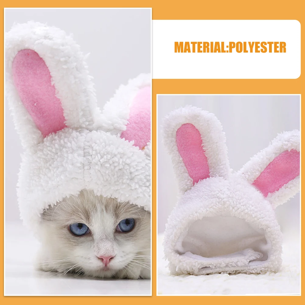 قبعة أذن أرنب لطيفة قابلة للتعديل، أغطية رأس أرنب للحيوانات الأليفة، غطاء رأس ناعم لحفلات القطط، أزياء الهالوين وعيد الفصح #5