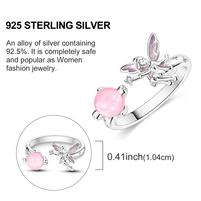 Adjustable Rings 925 Sterling Silver Mermaid Wing Dragon Sunflower Tulip Open Rings For Women Female Original Engagement Jewelry