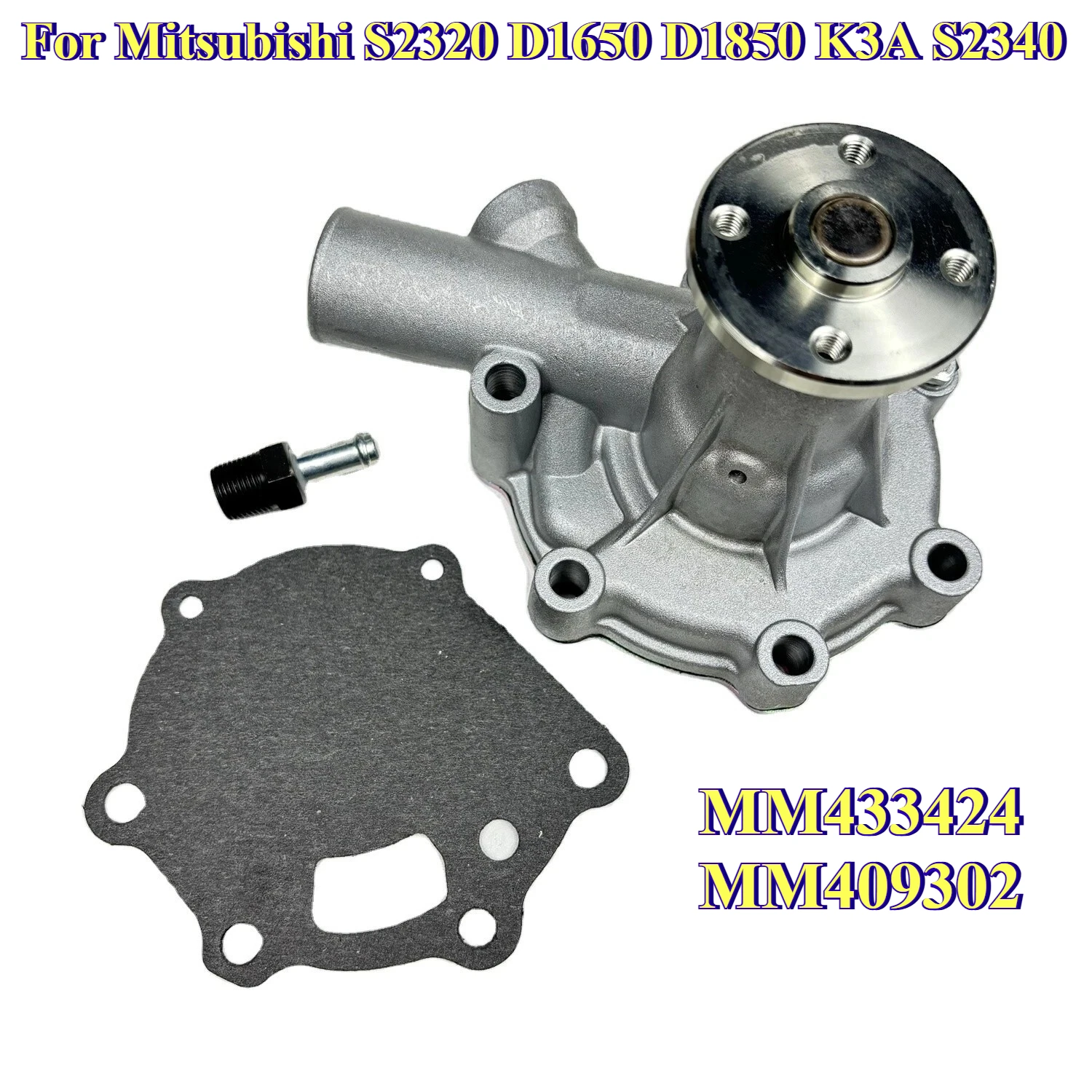 Water Pump With Gasket MM433424 MM409302 For Mitsubishi S2320 D1650 D1850 K3A S2340