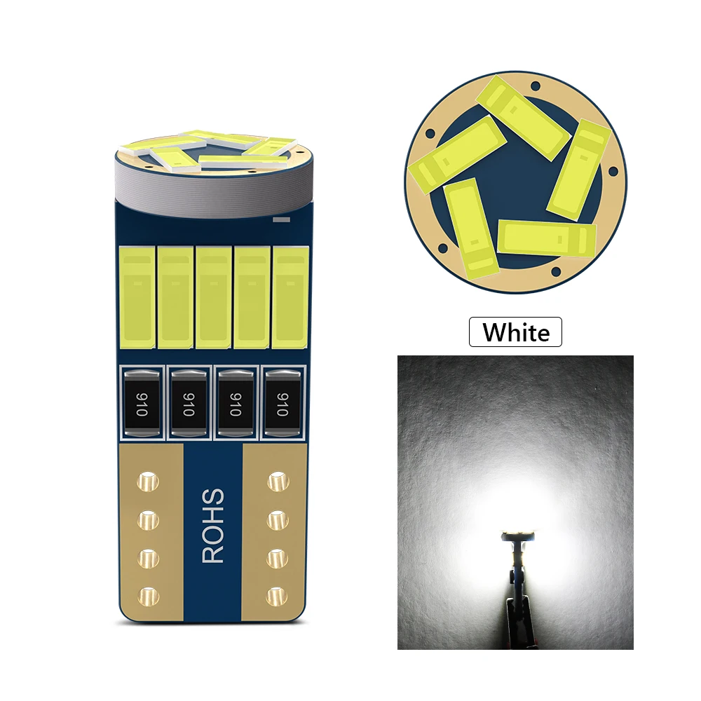Oprah 100 Pcs High bright T10 W5W 194 168 4014 15SMD Car Led Bulb Canbus Auto Dome light 6000K White Green Blue Red Amber 12V image 3
