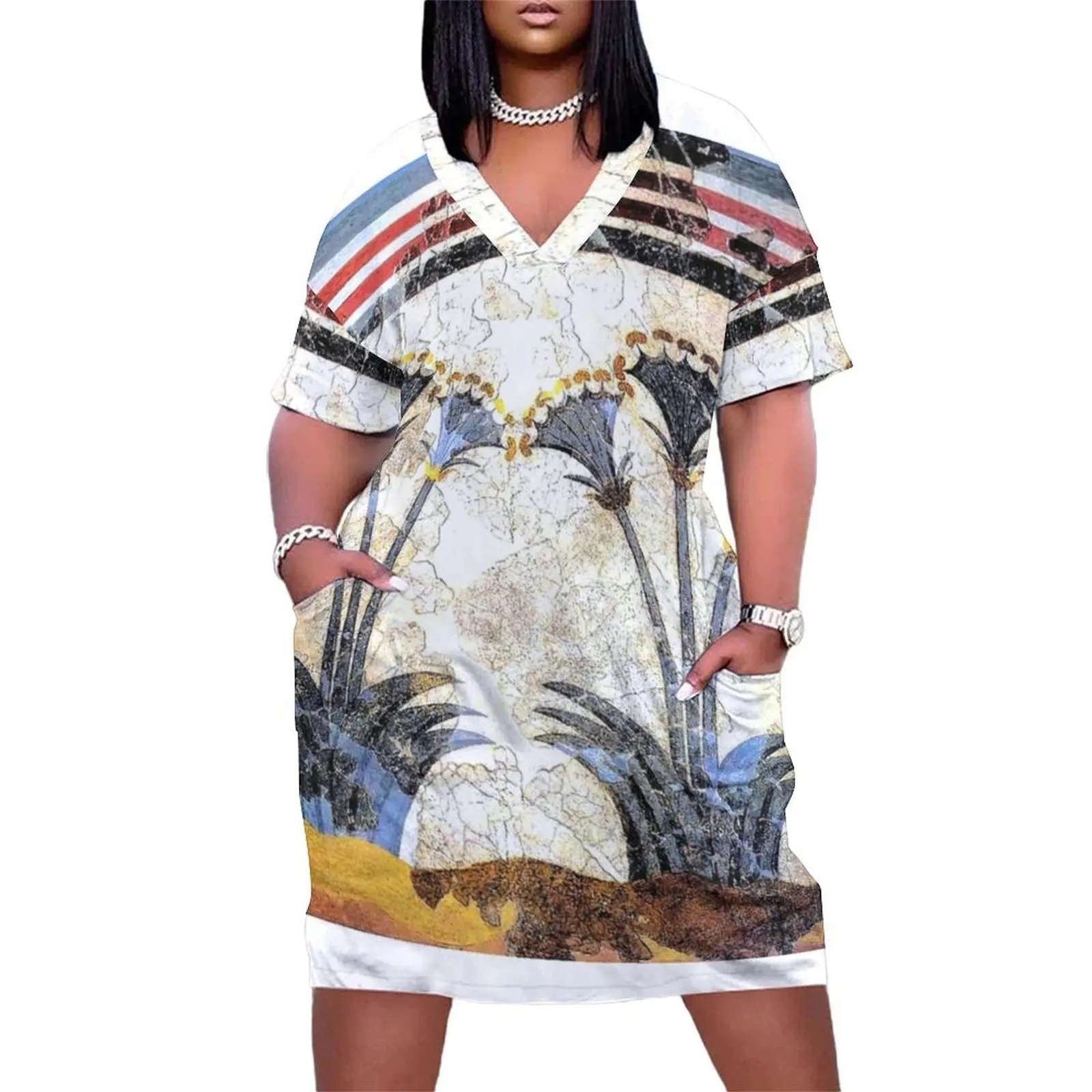 

Minoan Sea Daffodils Lilies Fresco Loose Pocket Dress Dresses for wedding party party dresses women