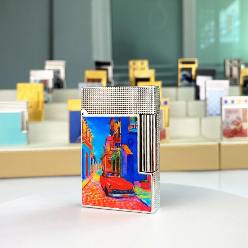 

Langsheng Lighter Pure Copper Customized Gift for Boyfriend High end Steel Sound Grinding Wheel Vintage Genuine Inflatable Light