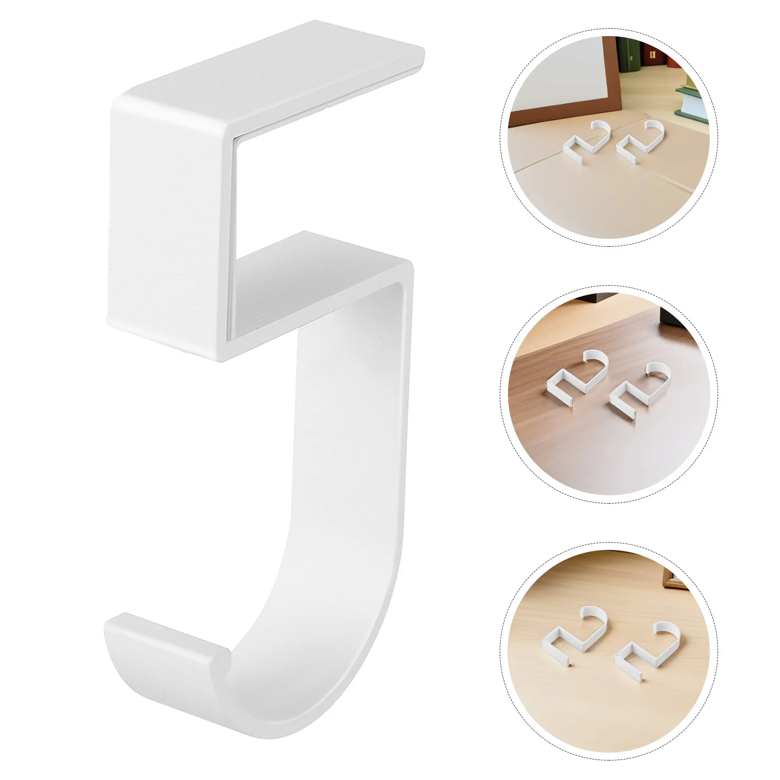 6Pcs Sturdy Desk Hooks Under Desk for Handbag Purse Headphones Umbrella Table Bag Hanger Holder No Drill Installation
