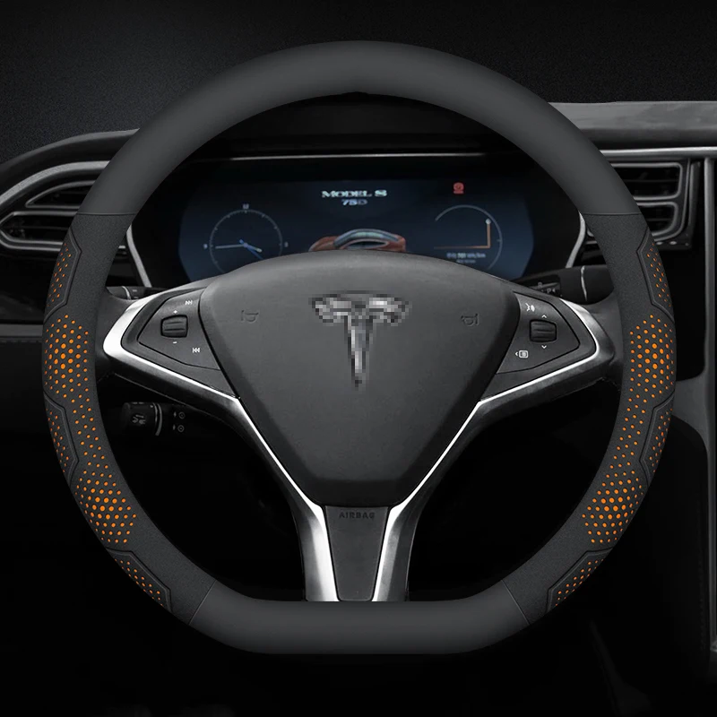 Car Steering Wheel Cover For Tesla Model 3 Model Y Model X Model S 2018 2019-2022-2024 Car Interior Steering Wheel Accessories