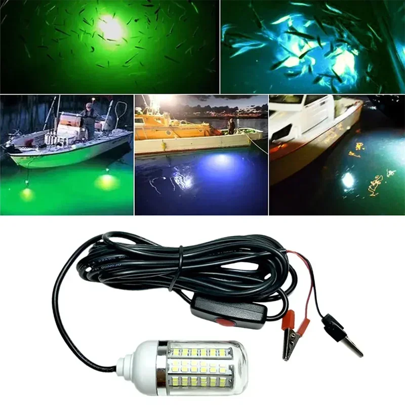 12V LED Fishing Lights 100W Ip68 Lure Fish Finder Lamp 108 Leds 2835SMD Attracts Prawns Squid Krill 4 Colors Underwater Lights