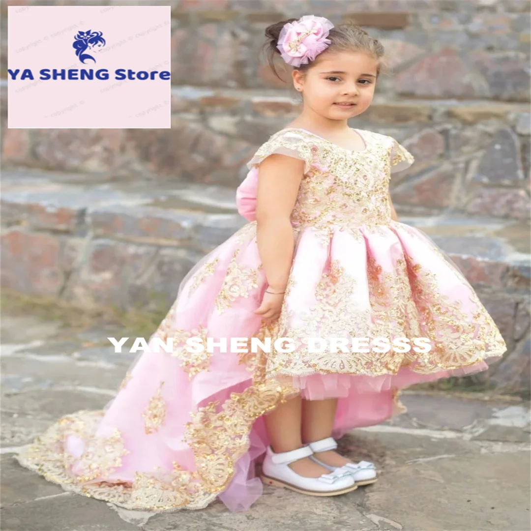 زهرة زين أنيقة فاخرة الأميرة فستان التواصل الأول طول الأرض الكرة الطويلة زهرة فتاة ثوب مخصص