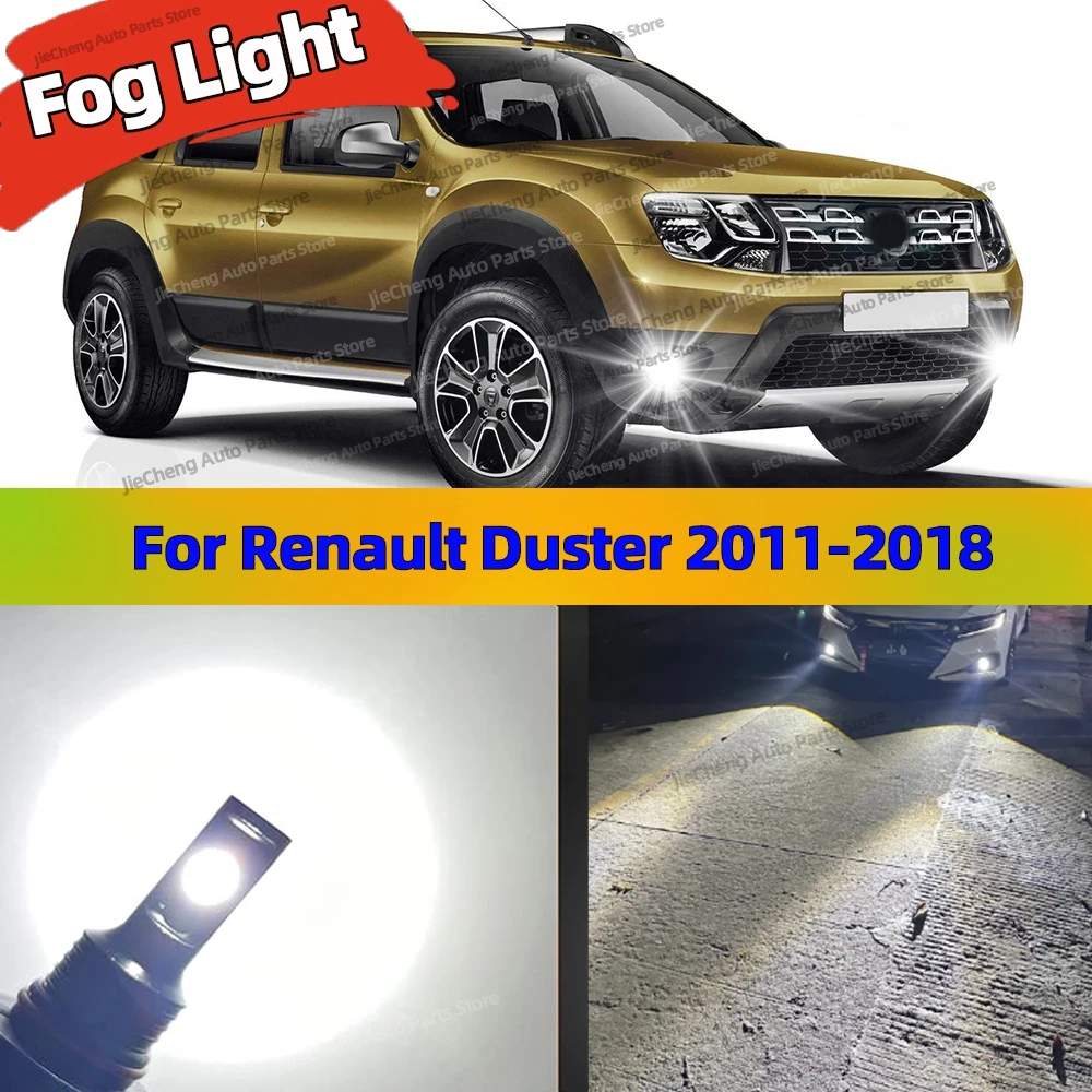 

6000K LED Front Fog Lamp 12V Car Fog Light H8 H11 H16JP Bulbs For Renault Duster 2011 2012 2013 2014 2015 2016 2017 2018