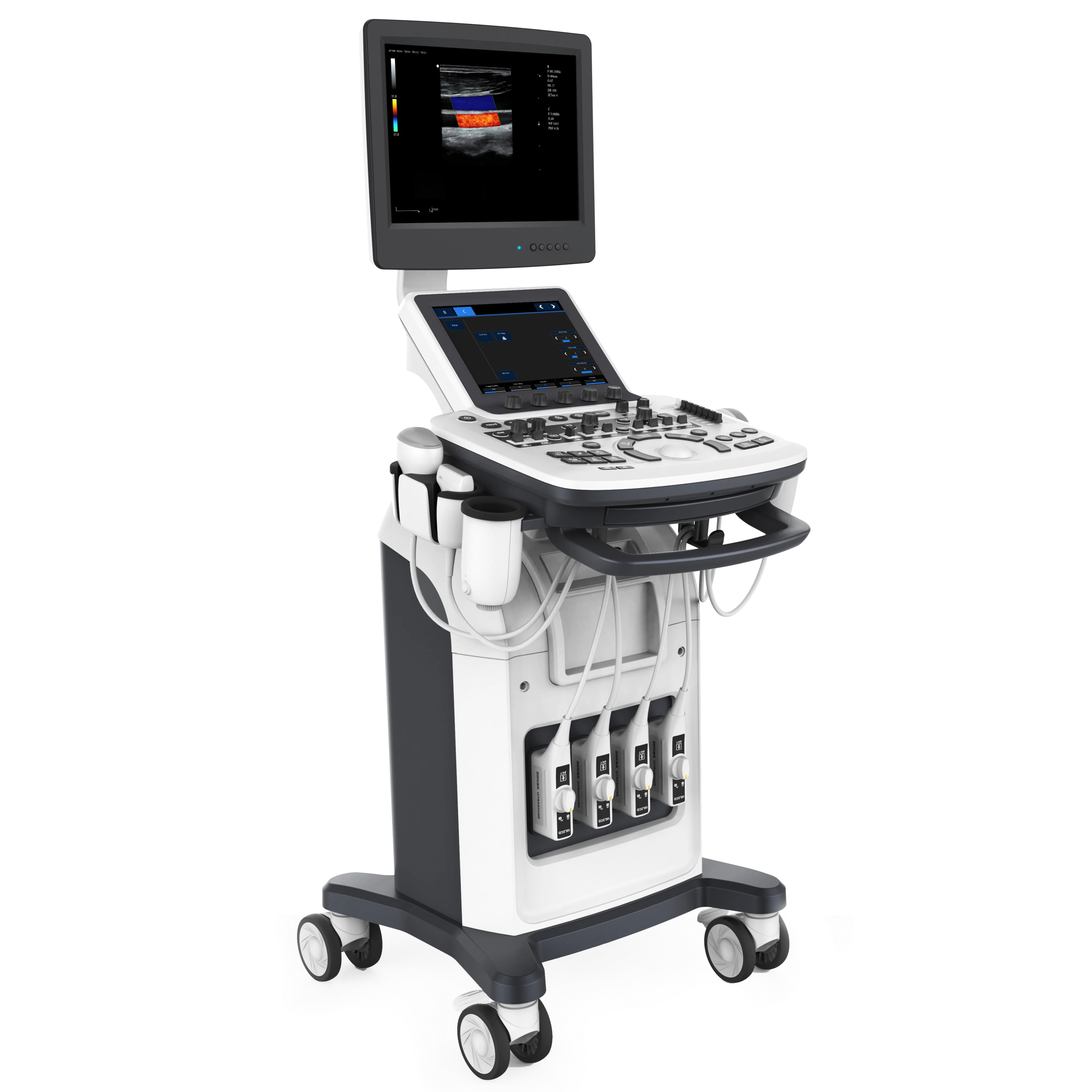 3D/4D Color Doppler Ultrasound System Cardiac Ultrasound Trolley Ultrasonic Diagnostic System Medical Ultrasound Instruments