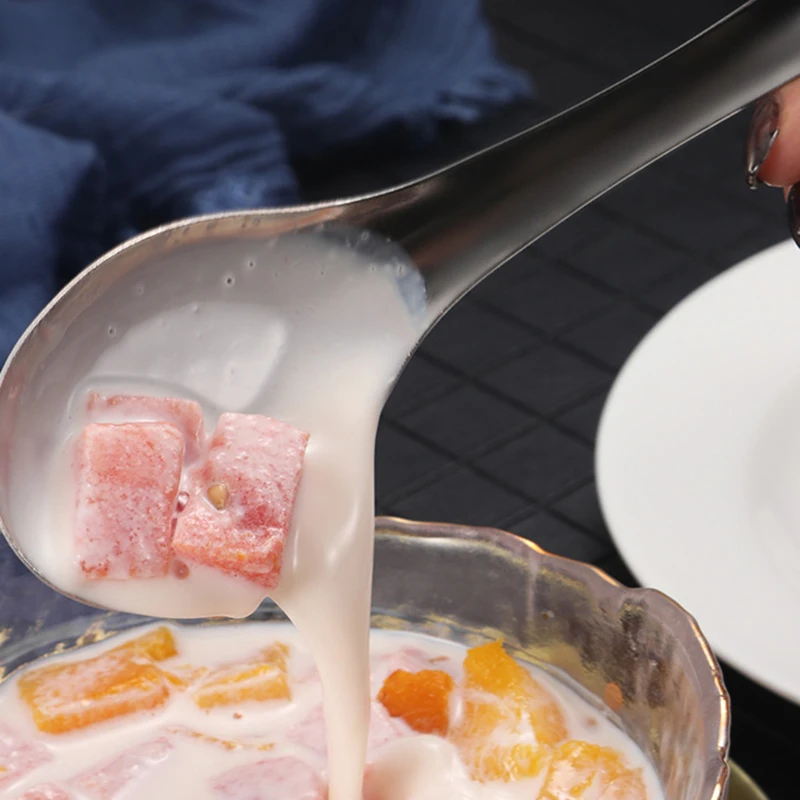 Chinese Spoons Stainless Steel Rice Soup Spoon Long Handle Flatware Cutlery Cooking Utensil Table Spoon For Kitchen Restaurant