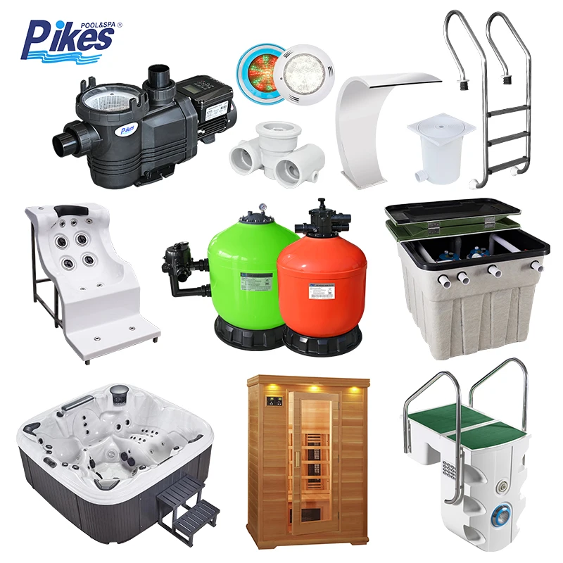 Swimming Pool Full Set Accessories Pool Pump Filter Light Skimmer Ladder Jet Main Drain Starting Block Water Mushroom Pool Kit
