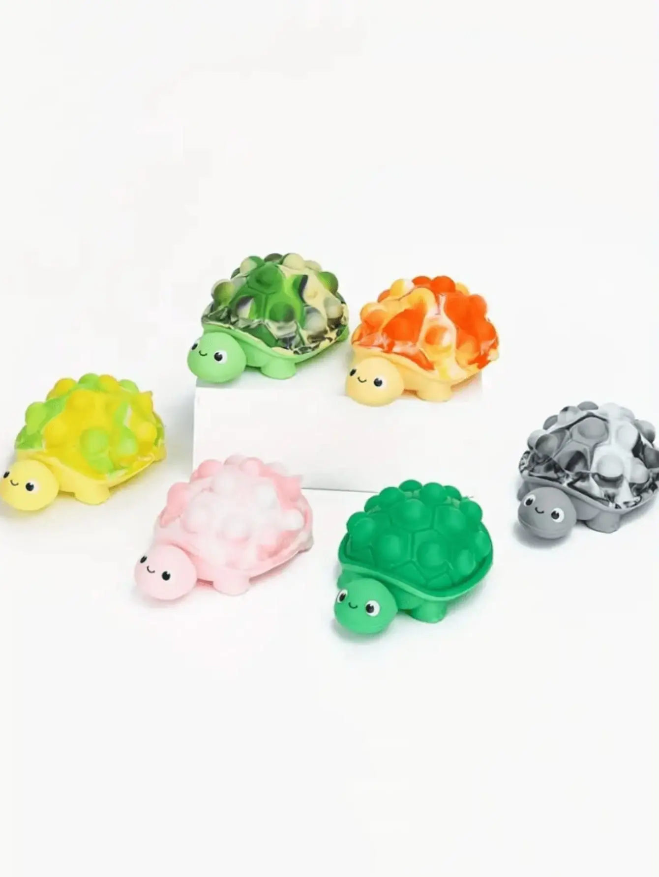 

3D силиконовая черепаха Push Bubble сенсорная, эластичная игрушка для снятия стресса с животными, сенсорная декомпрессионная игрушка для релаксации