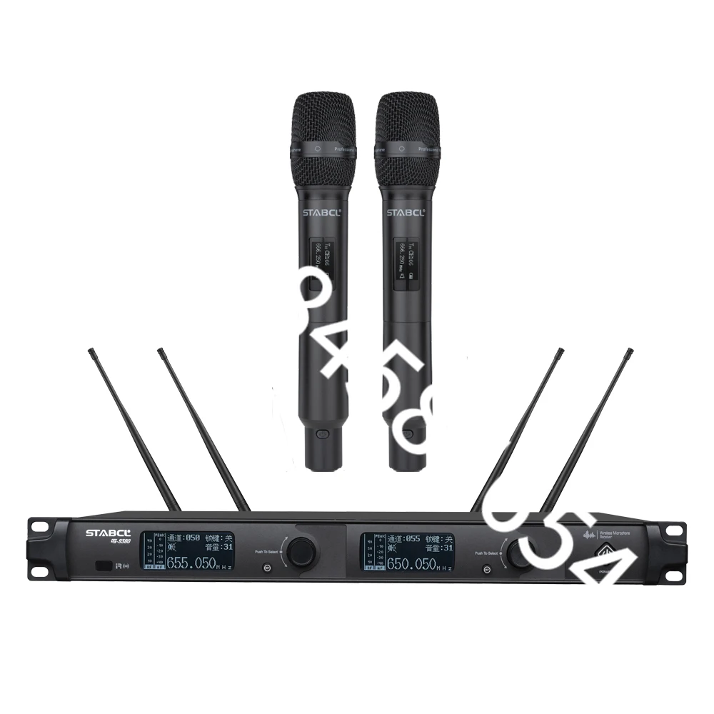 

ST-9380S 2 channel uhf long range wireless microphone professional Stage Performance true Diversity Wireless Microphones