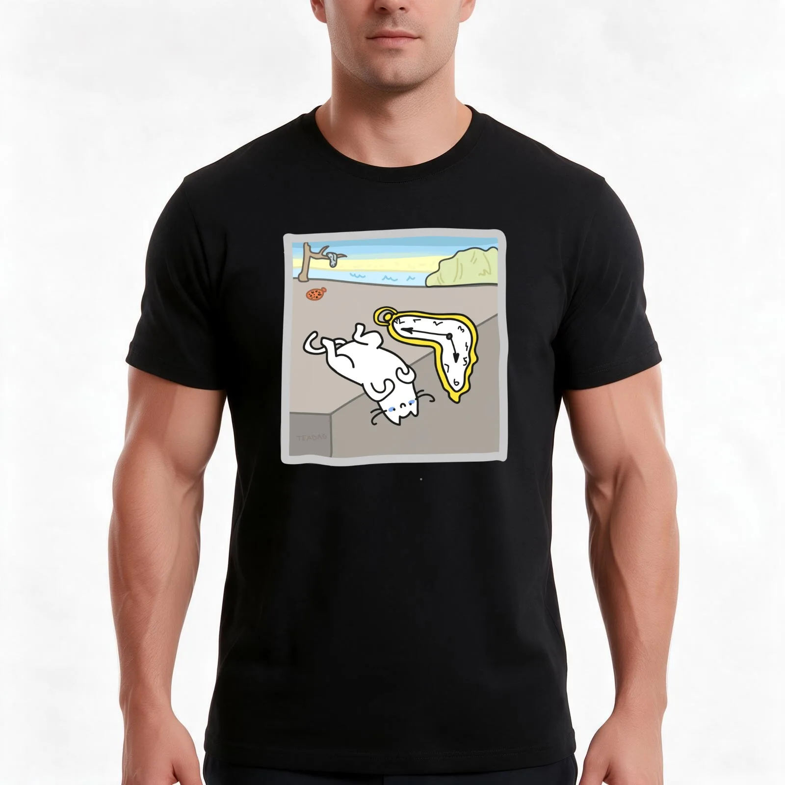 persistence of memory T-Shirt Summer Casual Cotton Tee Oversized Streetwear Tops Vintage Graphic Print Unisex Men Women