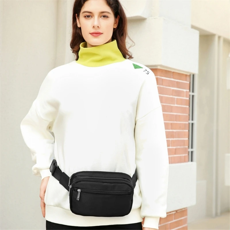 Stylish and Practical Canvas Waist Pack Crossbody Bag Sling Chest Purse for Outdoor Activities and Traveling