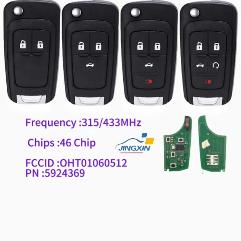 2B กุญแจรถรีโมท OHT01060512 Jingxin/3B // 4B/5B FOB 5B 315MHz/433MHz 7941 ID46สำหรับ Chevrolet Cruze Camaro MALIBU Sonic Opel GMC