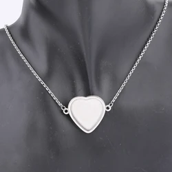 2pcs Stainless Steel Adjustable Chain Necklace Setting Blanks Fit 20mm 25mm Heart Cabochon Pendant Base Trays Diy Findings