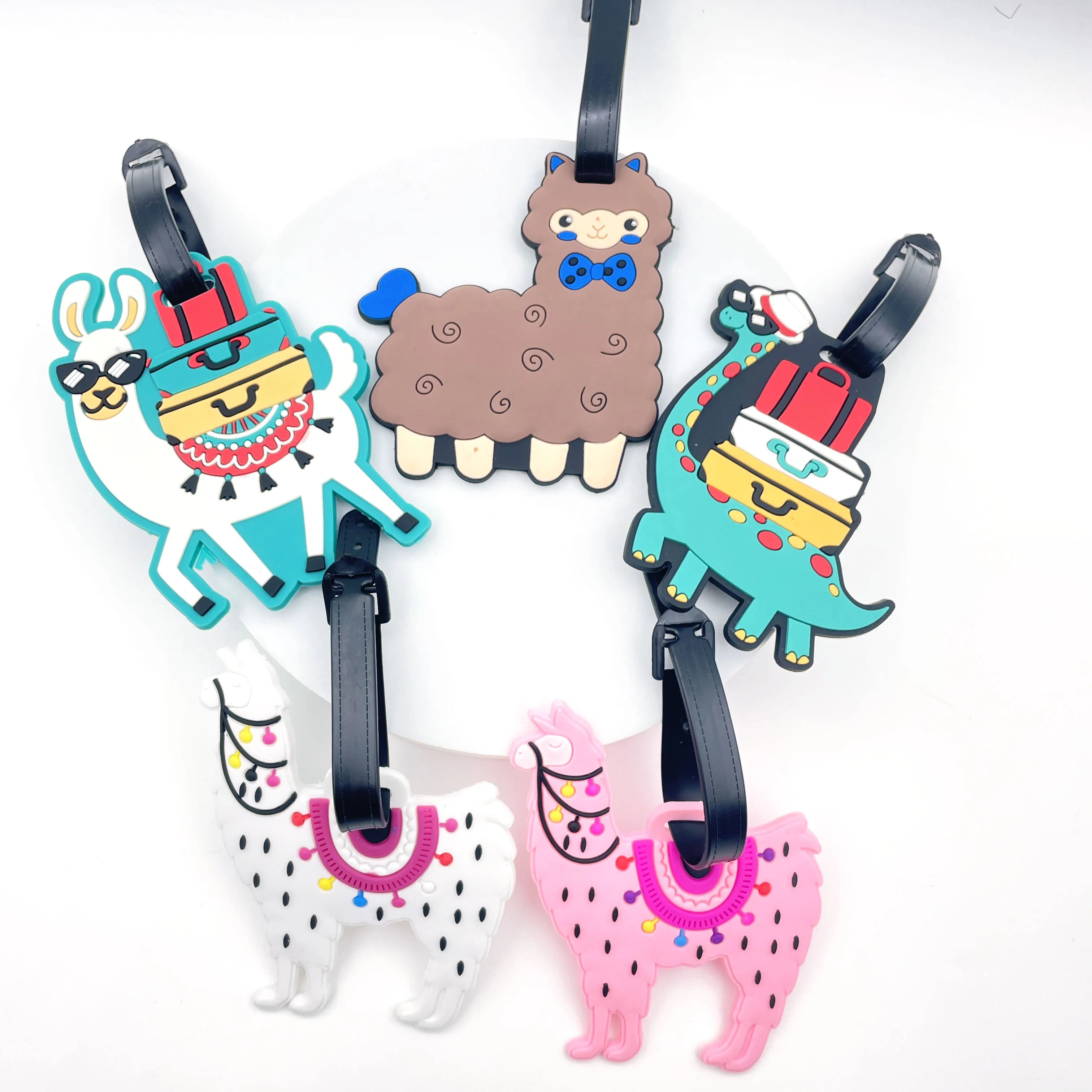 1PCS Cute Animal Luggage Tag Travel Accessories Luggage Tag Silica Gel Suitcase  Holder Baggage Boarding Tag Travel Accessories