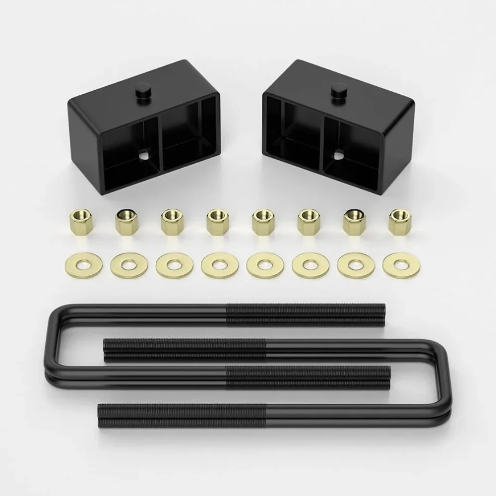 

3 inch Rear Lift Blocks Compatible Silverado 1500 Sierra 1500, 3" Rear Leveling Kit 1999-2019 Extended Square U-Bolts