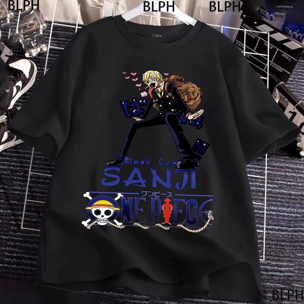 

Цельная футболка для родителей и детей с рисунком Санджи с черной ногой, подходящий семейный наряд со стильным дизайном для детей и взрослых