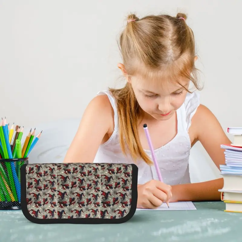 Estuche de lápices personalizado con cara de hombre araña para niñas y niños, bolsa de lápices de superhéroes de gran capacidad, Escuela de estudiantes