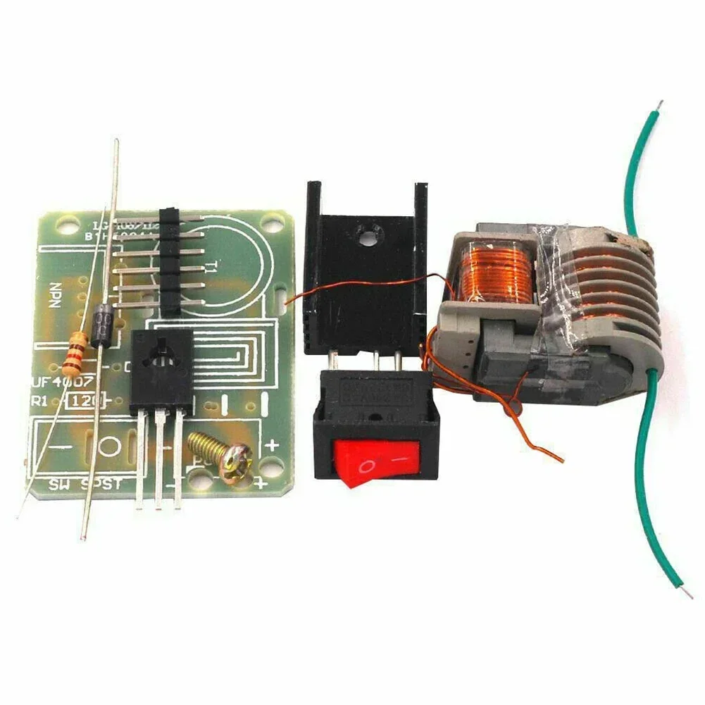 1 Type Step-up Transformer Booster Coil Production Kit 9pcs 120 Ohm Resistor M3*6 PCB Board 4.2cm*3.2cm*0.16cm