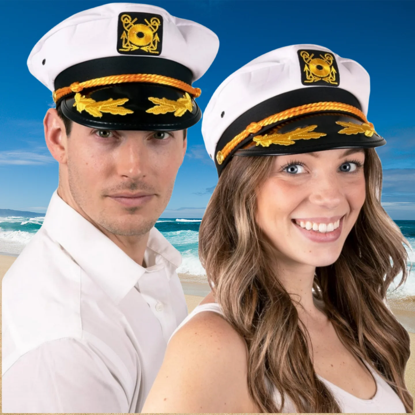 1PC Sailor Navy Marine Admiral Cap Adult Yacht Military Captain Hats Nautical Sailor Skipper Hat Adjustable For Men Women Props