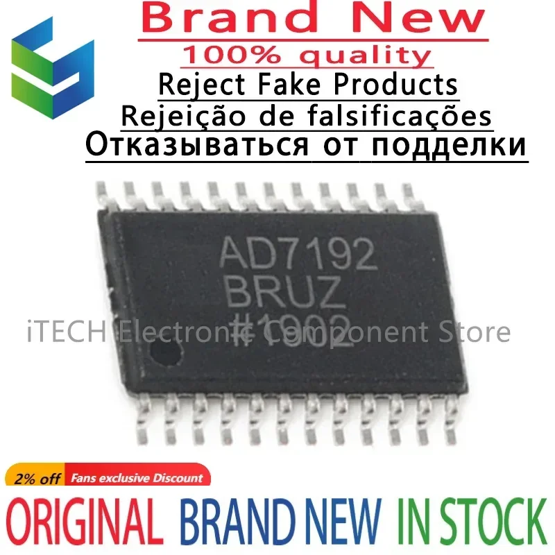 

1PCS AD7192BRUZ-REEL Digital-to-analog Converter IC Patch Package TSSOP-24 AD7192Bruz-Reel AD7192BRUZ AD7192