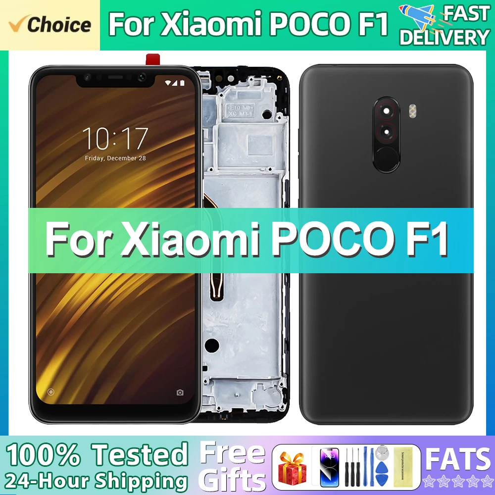 6.18'' LCD For Xiaomi Pocophone F1 Display Touch Screen Digitizer Assembly With Frame For Poco F1 M1805E10A Replace Parts