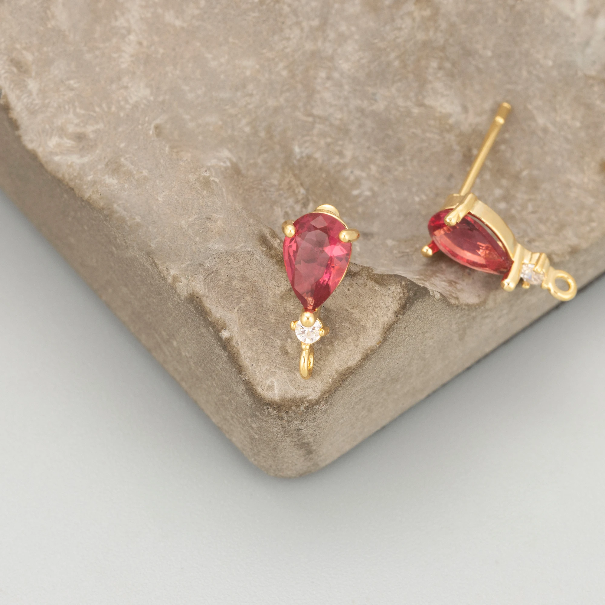 GUFEATHER,10pcs/lot,MI50,jewelry accessories,18k gold plated,copper,zircons,hand made,charms,jewelry making,diy earrings view 5