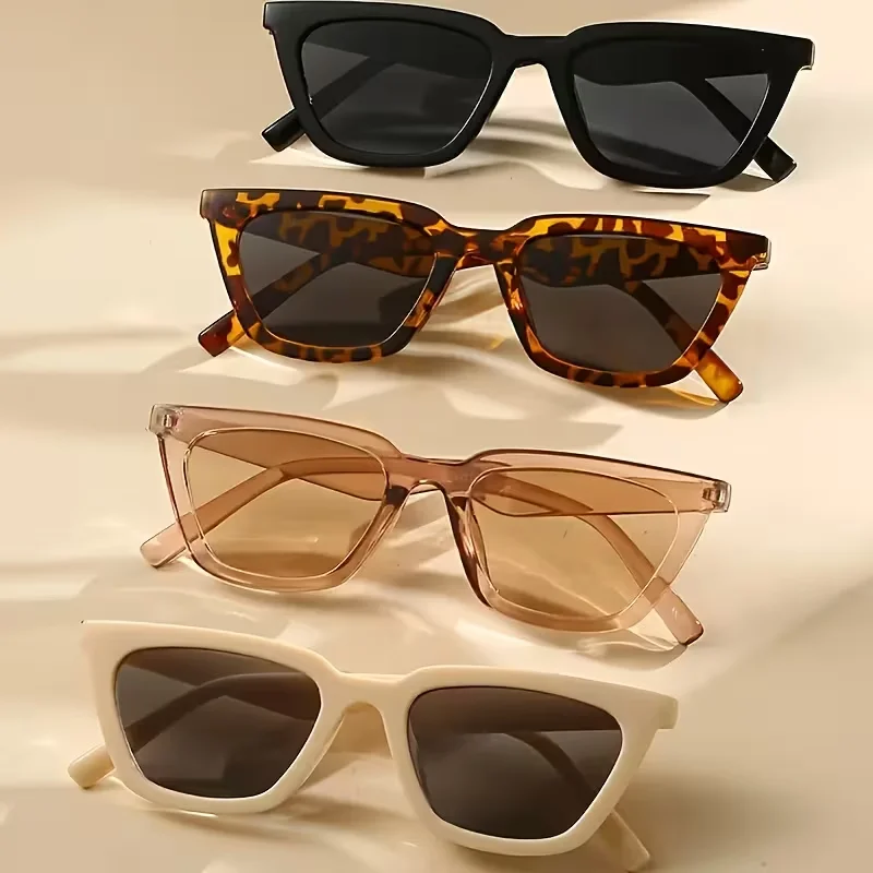 4pcs trendy cat-eye sunglasses are unisex, suitable for weekend gatherings, multi-pack glasses combination