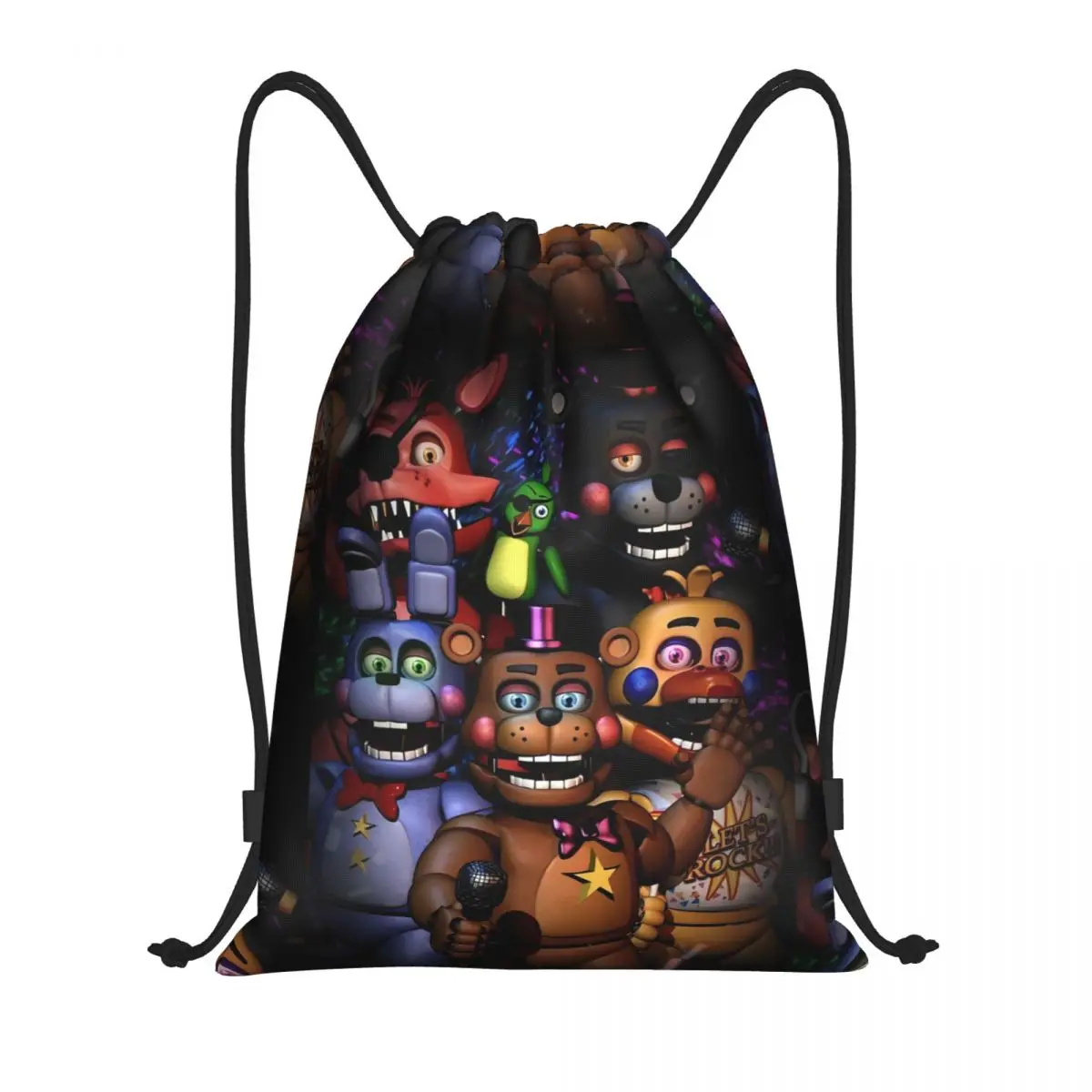 Custom Fnaf Security-breach Drawstring Pocket Backpack New Travel Fitness Sports Large Capacity Waterproof Backpack