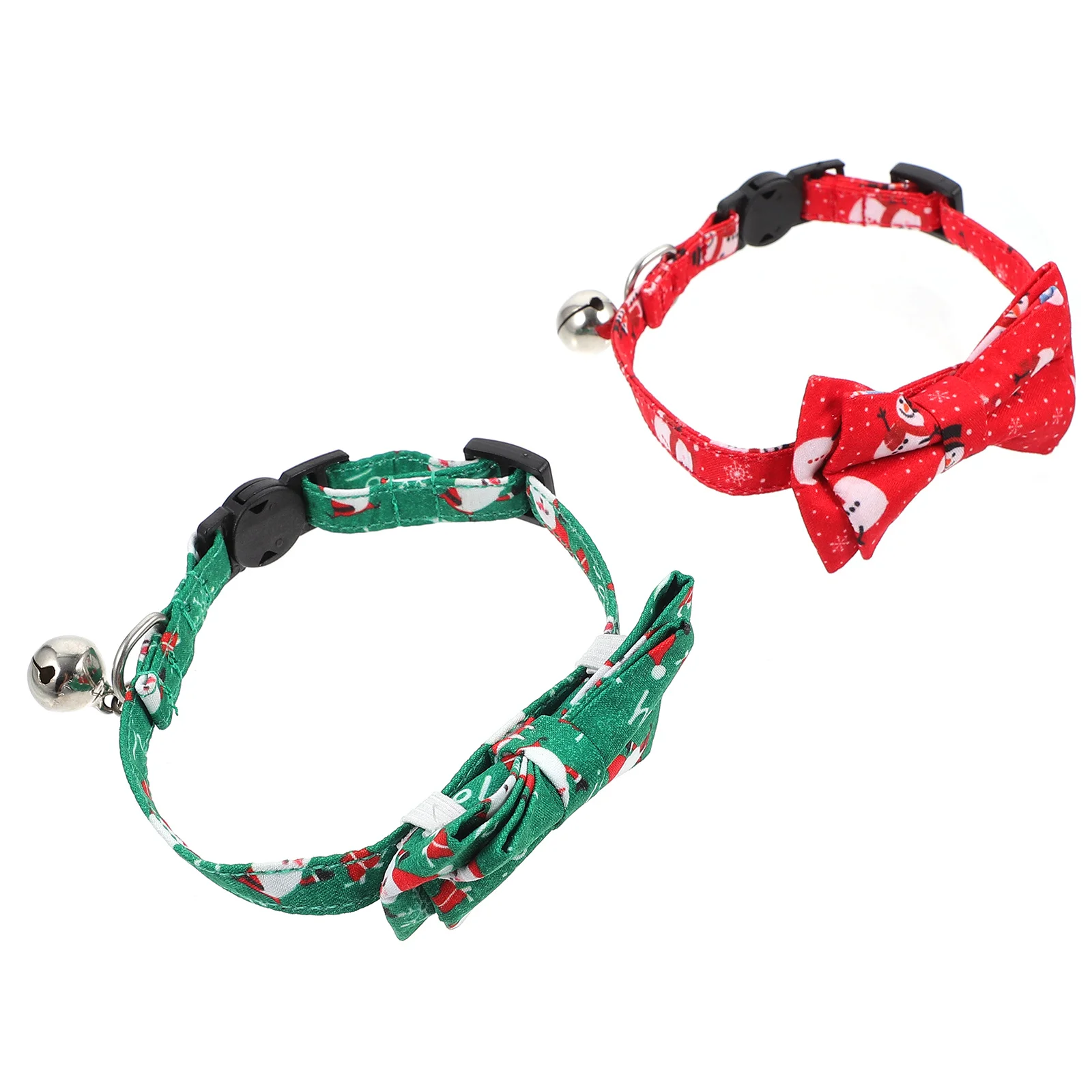 

2Pcs Christmas Cat Collars with Bells Bow Tie Kitten Collar Pet Supplies Great for Party Everyday Wear Christmas Cat Collar