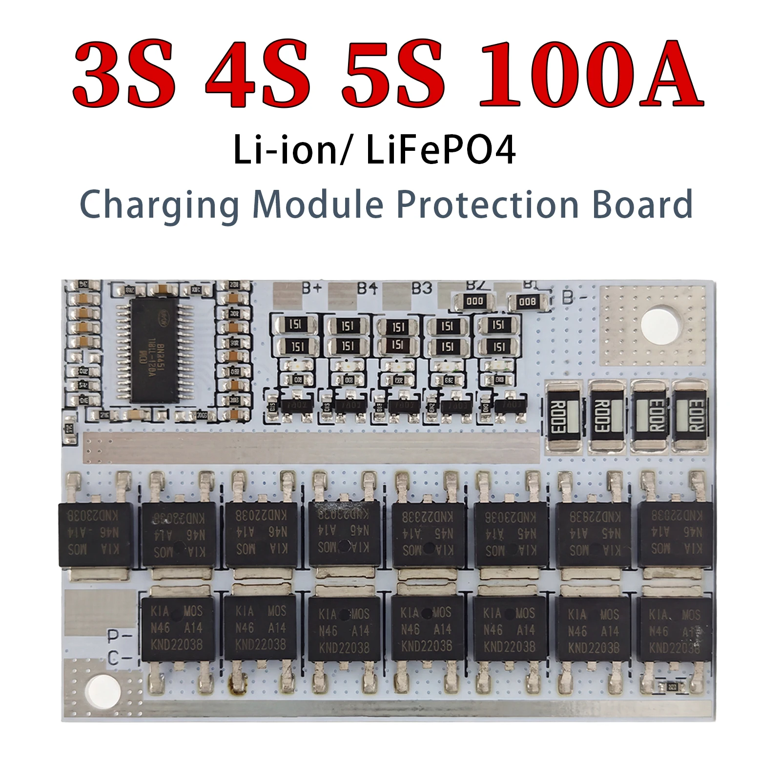 3S/4S/5S BMS 12V 100A Li-ion/LiFePO4 LMO Ternary Lithium Battery Protection Circuit Board Li-Polymer Balance Charging Module