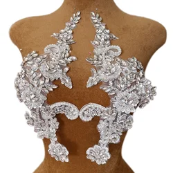 1 Pair African Hand Sewing Costumes Appliques Patches Patch For Wedding Dress Proms Carvinal Party Dance Decorations Accessories