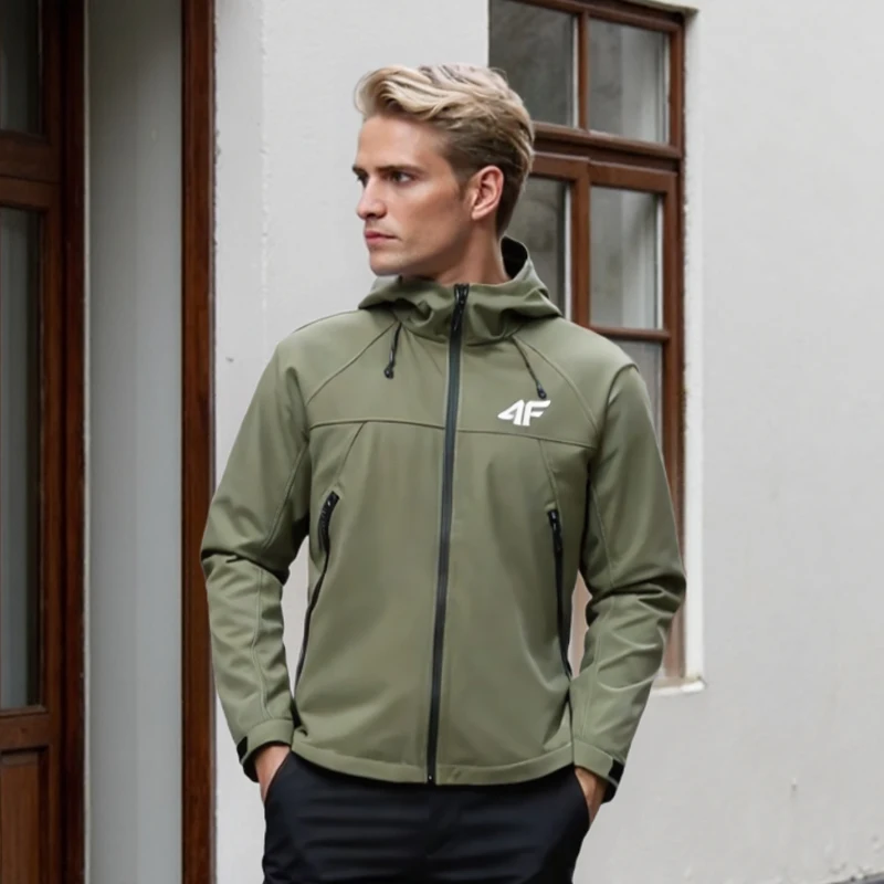 

Spring and autumn windproof and waterproof casual windbreaker for men and women, fishing zipper hooded mountaineering jacket