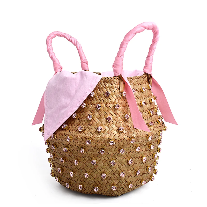 Pearl Hand Bags Ladies Large Straw Basket Tote Messenger Crossbody Bag for Women Bags And Handbags Bohemian Women bag