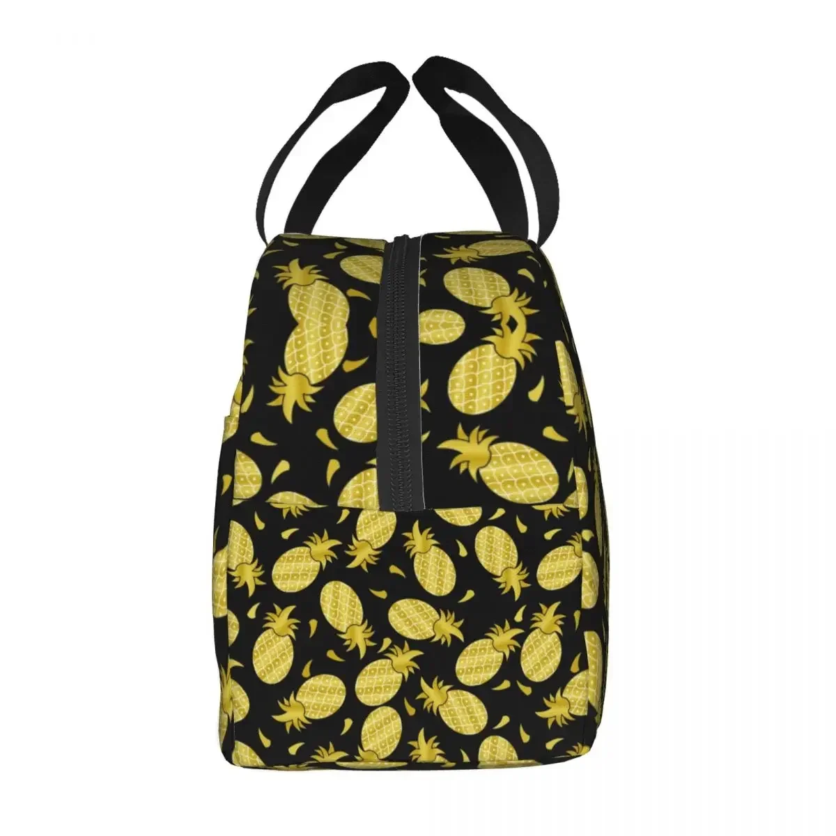 Golden Pineapple Pattern Fruit Insulated Lunch Bag for School Office Leakproof Thermal Cooler Lunch Box Women Kids