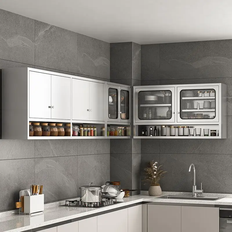 

*/* Утолщенный кухонный шкаф из нержавеющей стали Процесс волочения проволоки Кухня Настенный настенный шкафчик