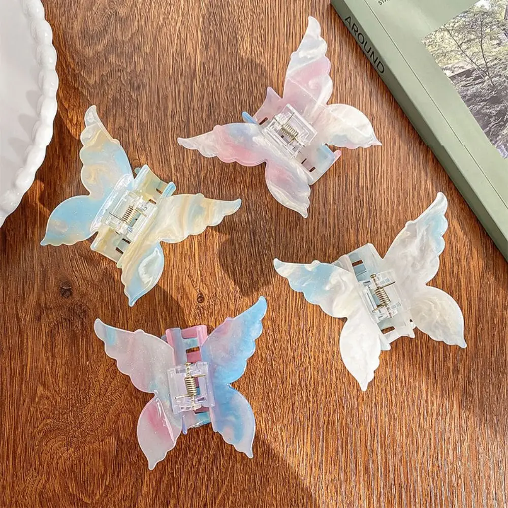 

Color Changing Acetate Butterfly Hair Claw Colorful Korean Style Butterfly Hair Clip Gradient Color Hair Styling Tools