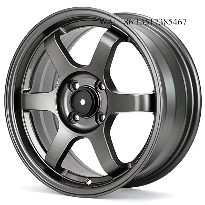 17 18 Inch Custom Forged Alloy Wheels Matte Black New Six Spoke 4x100 5x100 Machine Aluminum for Te37 Wheels STOCK