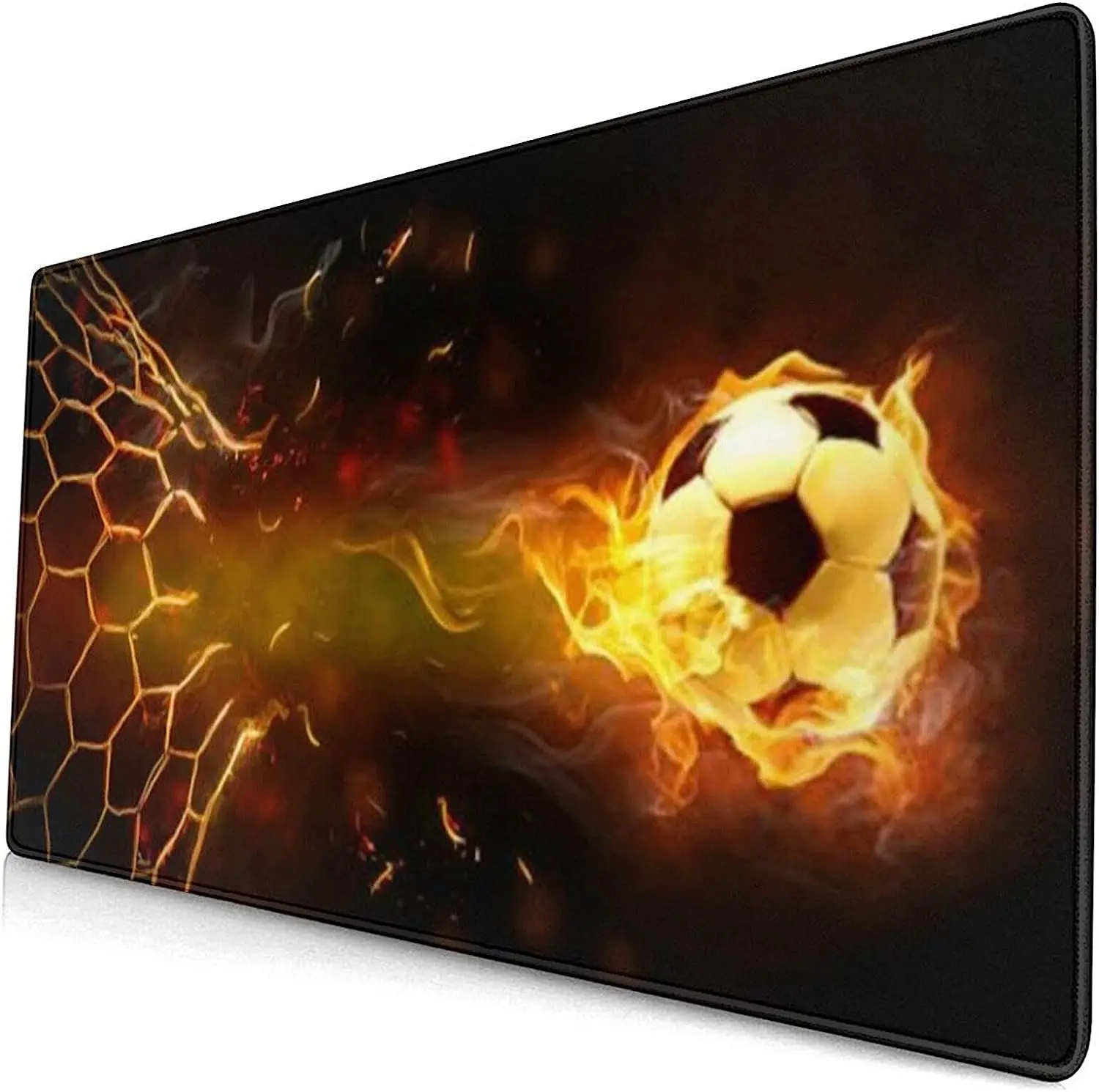 A Football that Breaks Through the NetGaming Mouse Mat with Non-Slip Rubber 31.5 x 11.8 inch Stitched Edges Waterproof Mouse Pad